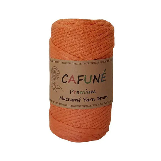 cafune premium macrame garen enkele streng, oranje