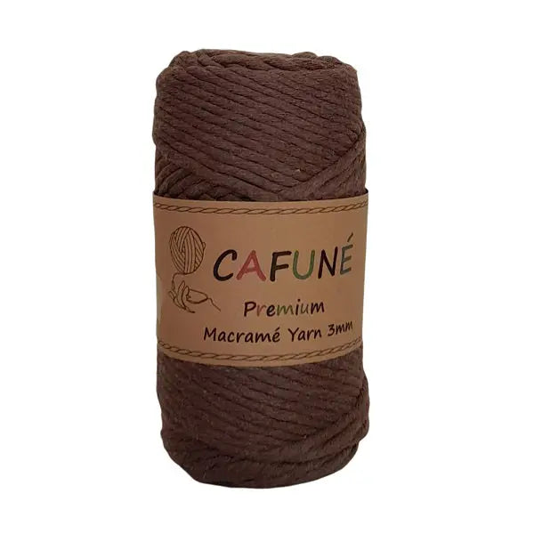 cafune premium macrame garen enkele streng, roestbruin