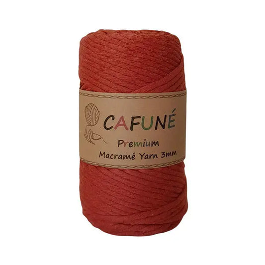 cafune premium macrame garen enkele streng, terracotta