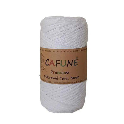 Cafuné Premium Macrame Garen 3mm Wit - Hobbygaren