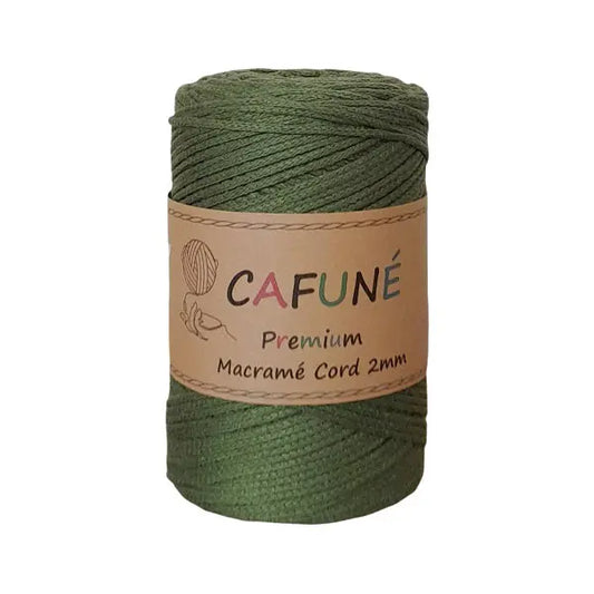 cafuné premium macrame koord 2mm avocado. Haak schitterende tassen, dromenvangers of levensbomen.