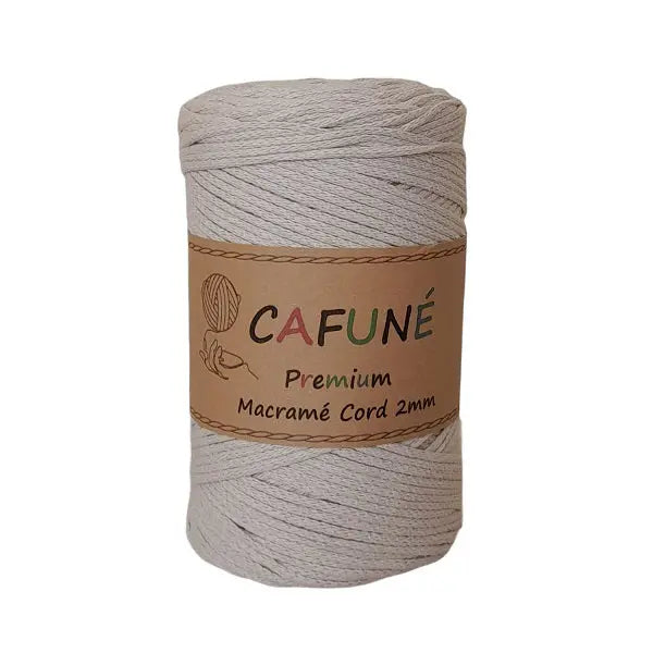 cafuné premium macrame koord 2mm beige. Haak schitterende tassen, dromenvangers of levensbomen.