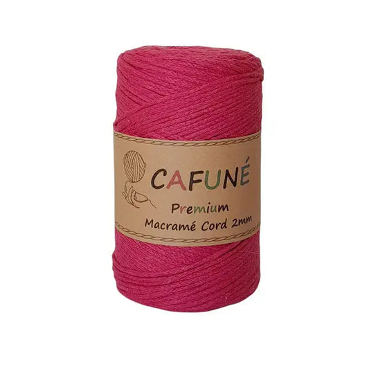 cafuné premium macrame koord 2mm fuchsia. Haak schitterende tassen, dromenvangers of levensbomen.