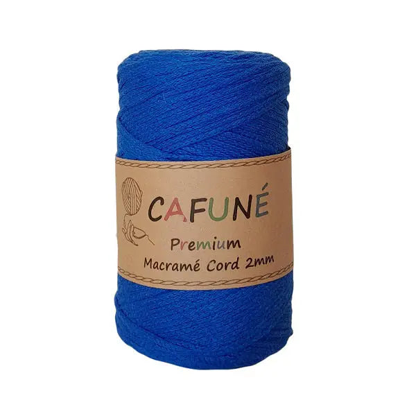 cafuné premium macrame koord 2mm indigo. Haak schitterende tassen, dromenvangers of levensbomen.