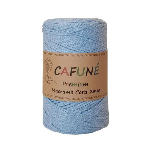 cafuné premium macrame koord 2mm lichtblauw. Haak schitterende tassen, dromenvangers of levensbomen.