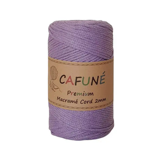 cafuné premium macrame koord 2mm lila. Haak schitterende tassen, dromenvangers of levensbomen.