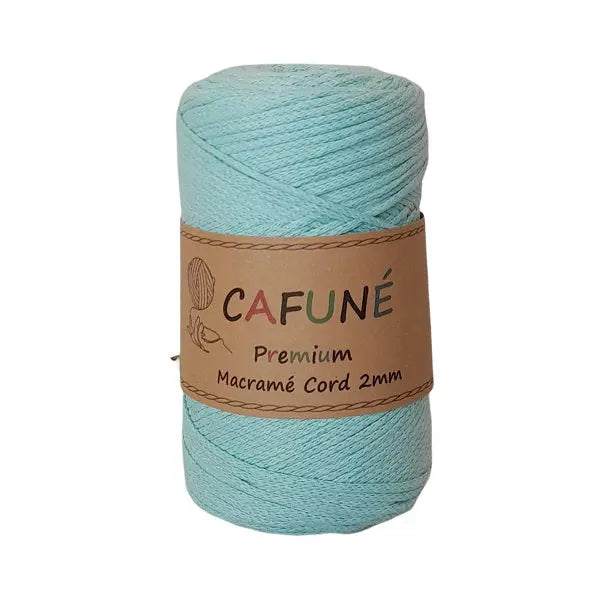 cafuné premium macrame koord 2mm mint. Haak schitterende tassen, dromenvangers of levensbomen.