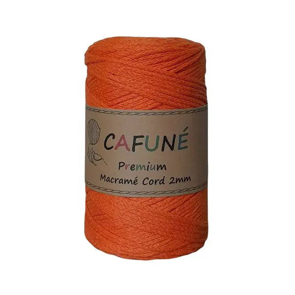 cafuné premium macrame koord 2mm oranje. Haak schitterende tassen, dromenvangers of levensbomen.