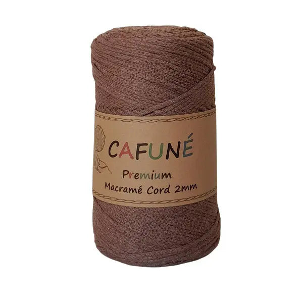 cafuné premium macrame koord 2mm roestbruin. Haak schitterende tassen, dromenvangers of levensbomen.