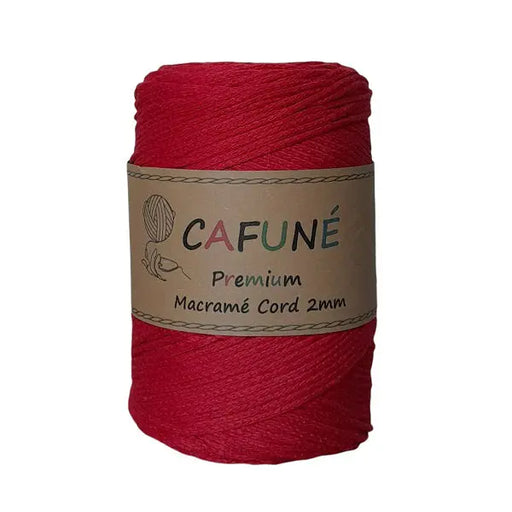 cafuné premium macrame koord 2mm rood. Haak schitterende tassen, dromenvangers of levensbomen.