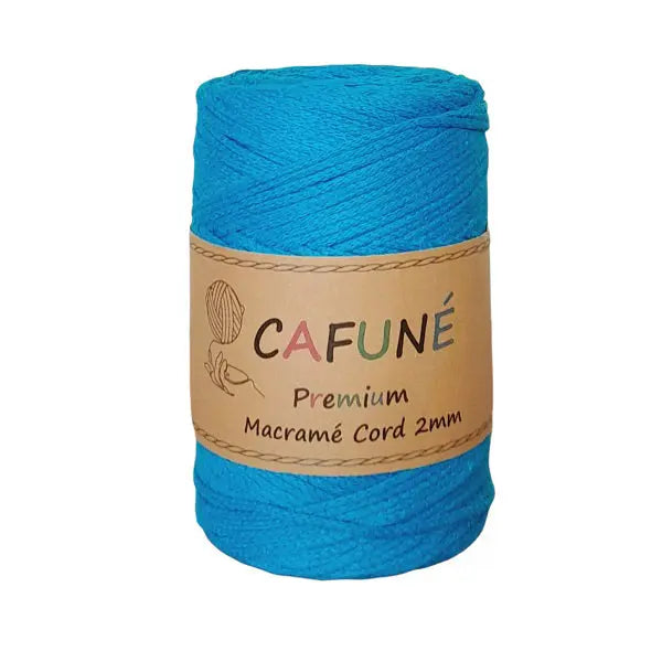 cafuné premium macrame koord 2mm turquoise. Haak schitterende tassen, dromenvangers of levensbomen.