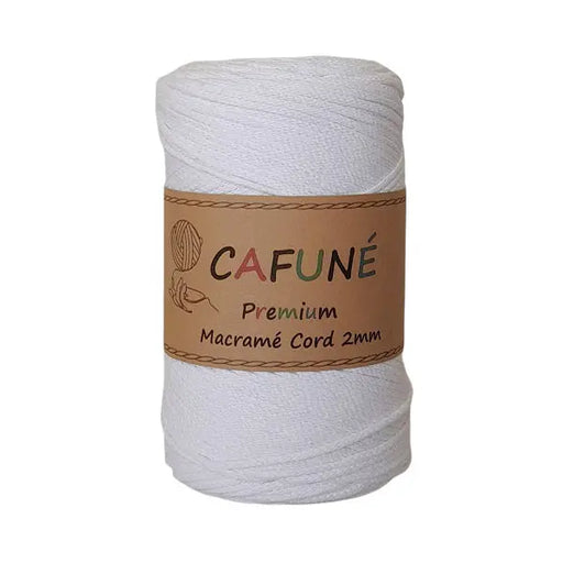 cafuné premium macrame koord 2mm wit. Haak schitterende tassen, dromenvangers of levensbomen.