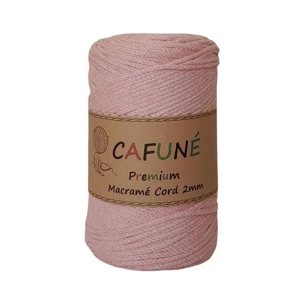 cafuné premium macrame koord 2mm zalmroze. Haak schitterende tassen, dromenvangers of levensbomen.