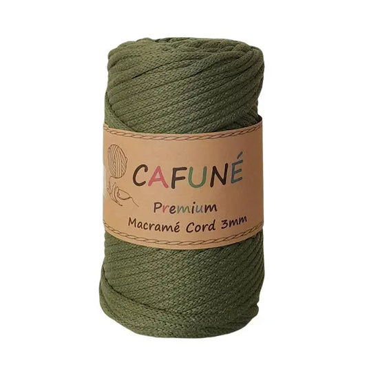 cafune premium macrame koord, gevlochten koord, avocado