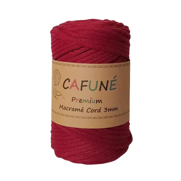 cafune premium macrame koord, gevlochten koord, bordeaux