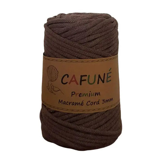 cafune premium macrame koord, gevlochten koord, donkerbruin