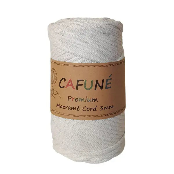 cafune premium macrame koord, gevlochten koord, ecru