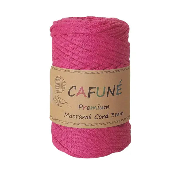 cafune premium macrame koord, gevlochten koord, fuchsia