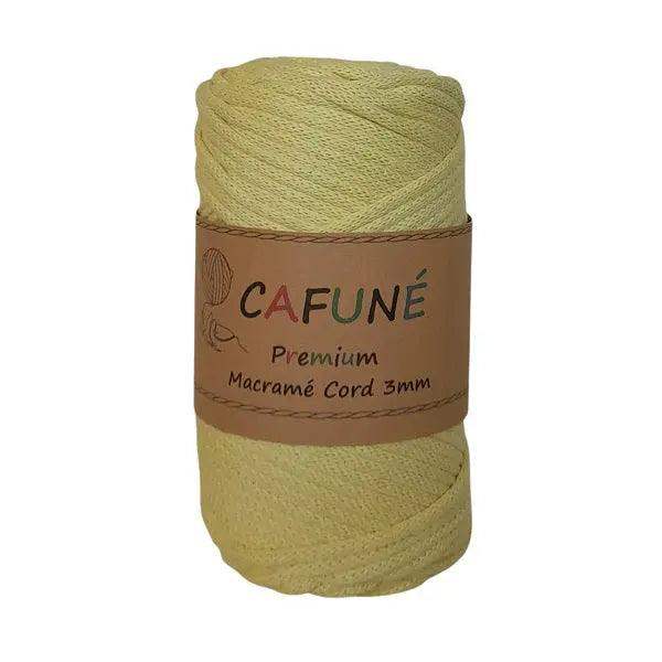 Cafuné Premium Macrame Koord 3mm Geel - Hobbygaren