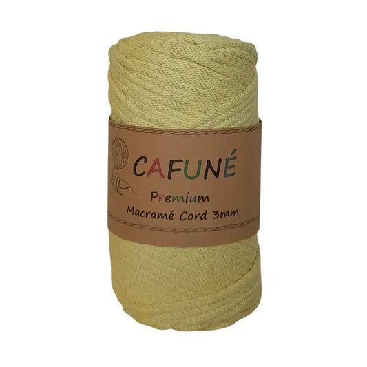 cafune premium macrame koord, gevlochten koord, geel