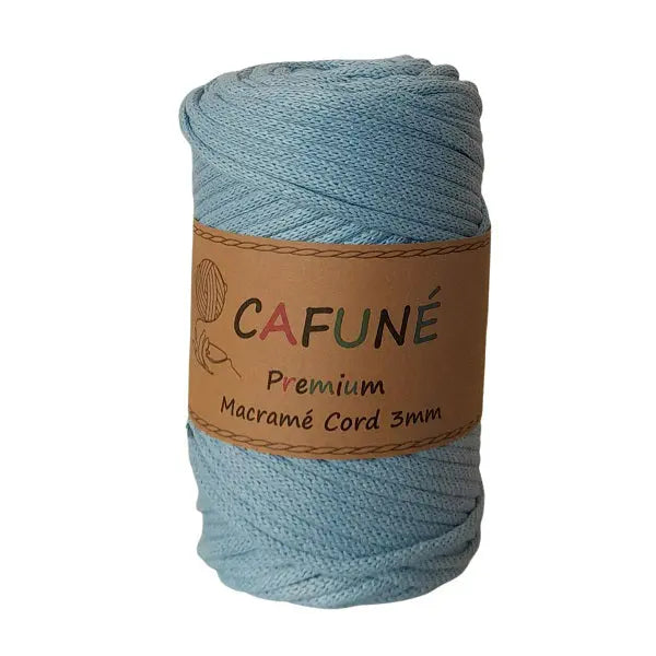 cafune premium macrame koord, gevlochten koord, lichtblauw