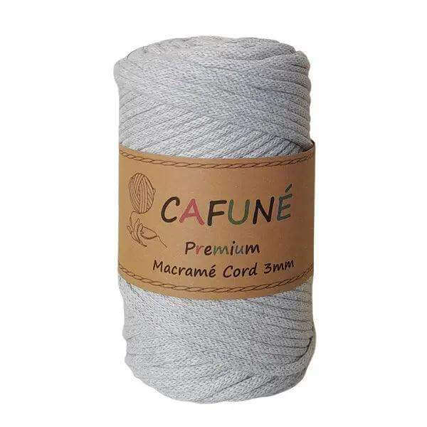 Cafuné Premium Macrame Koord 3mm Licht Grijs - Hobbygaren