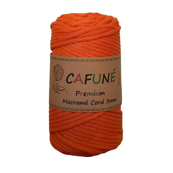 cafune premium macrame koord, gevlochten koord, oranje