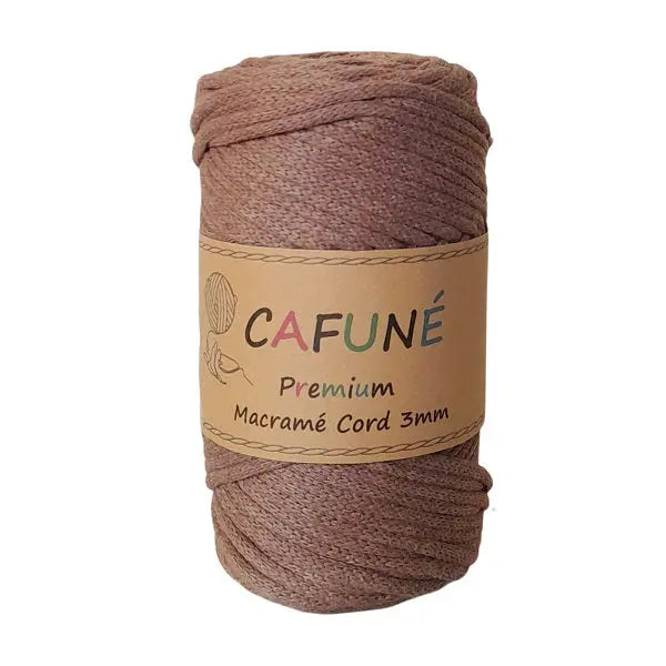 cafune premium macrame koord, gevlochten koord, roestbruin