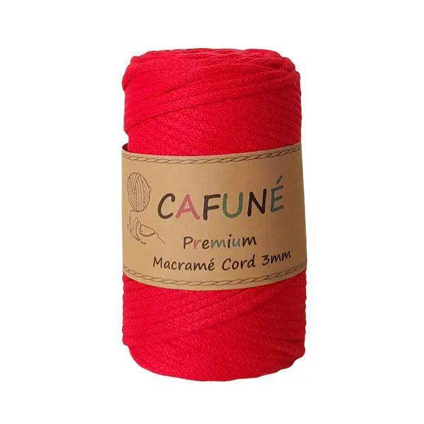Cafuné Premium Macrame Koord 3mm Rood - Hobbygaren