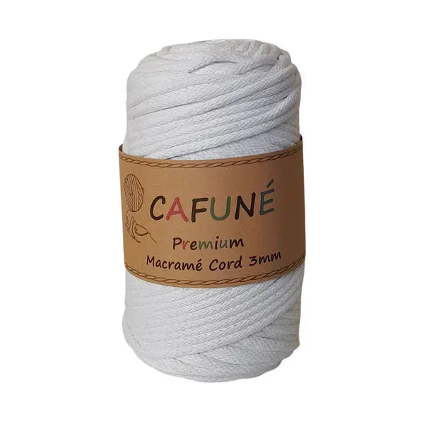 cafune premium macrame koord, gevlochten koord, wit