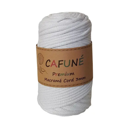 cafune premium macrame koord, gevlochten koord, wit