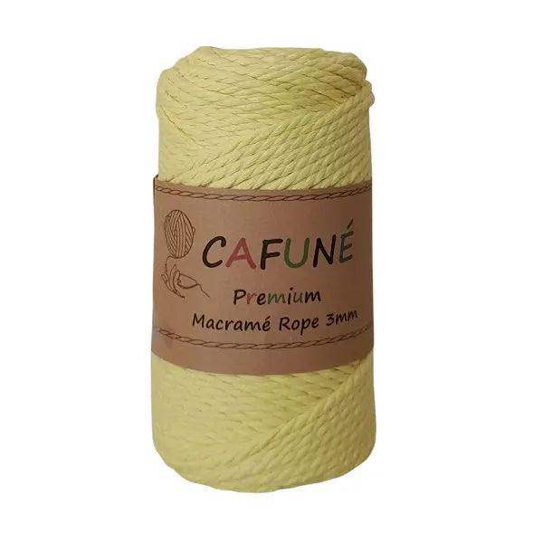 Premium Macrame Touw 3mm - Geel - Hobbygaren