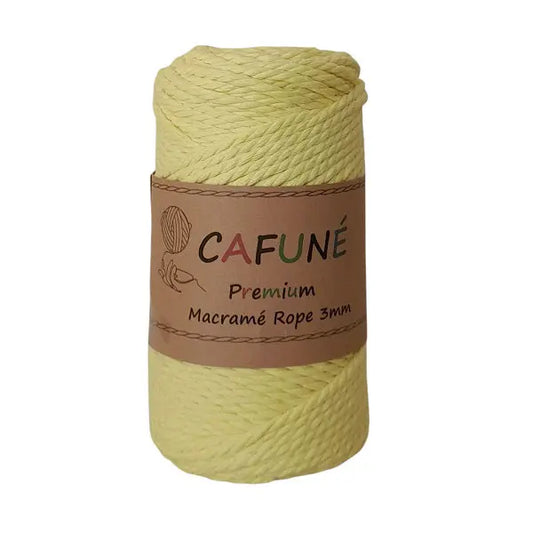 cafune premium macrame touw 3mm geel