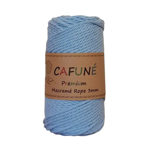 cafune premium macrame touw 3mm lichtblauw