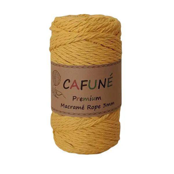 Premium Macrame Touw 3mm - Mosterd - Hobbygaren