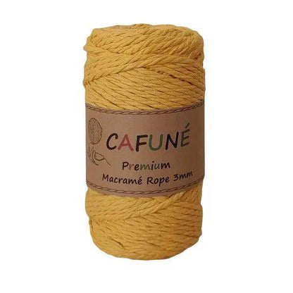 Premium Macrame Touw 3mm - Mosterd - Hobbygaren