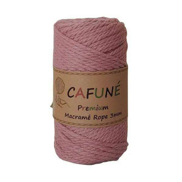 Premium Macrame Touw 3mm - Oud Roze - Hobbygaren