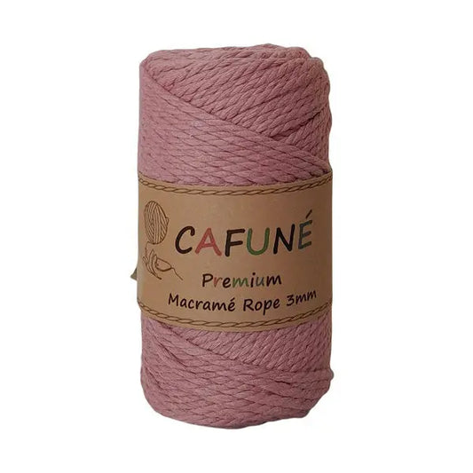 cafune premium macrame touw 3mm oud roze