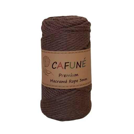 cafune premium macrame touw 3mm roestbruin. 3-strengs touw