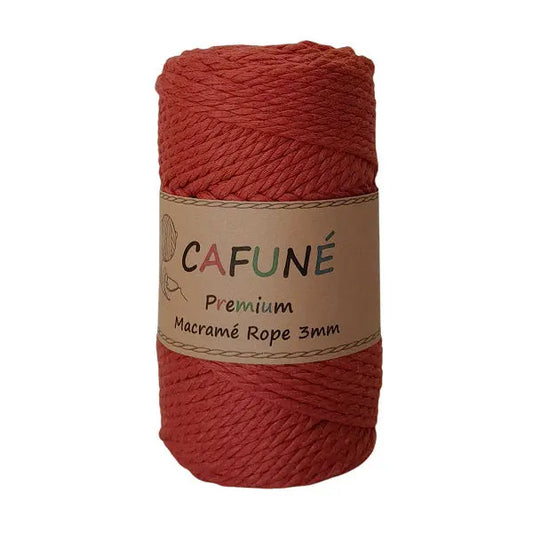 cafune premium macrame touw 3mm terracotta