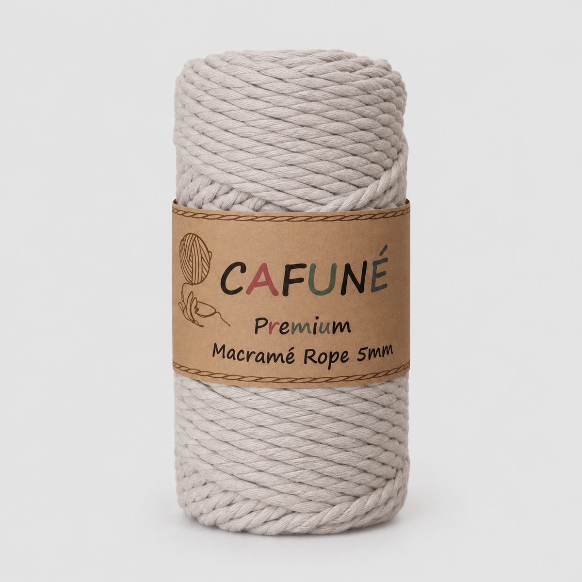 Cafuné Premium Macramé Touw 5mm - Beige
