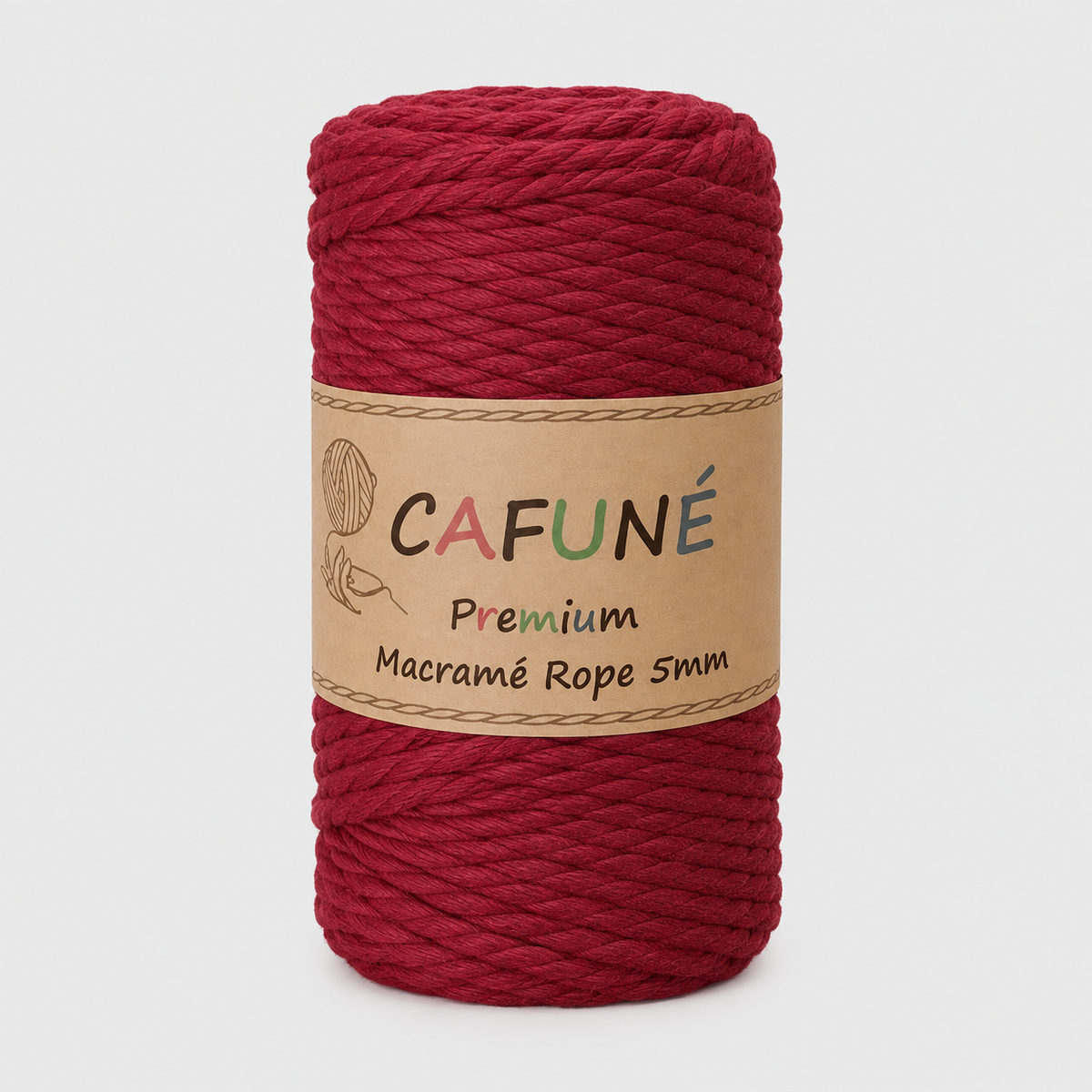 Cafuné Premium Macramé Touw 5mm - Bordeaux