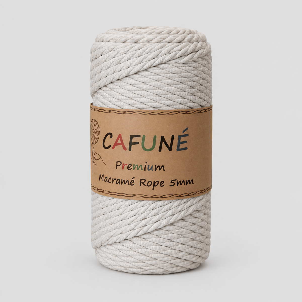 Cafuné Premium Macramé Touw 5mm - Ecru