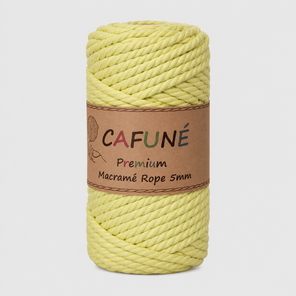 Cafuné Premium Macramé Touw 5mm - Geel