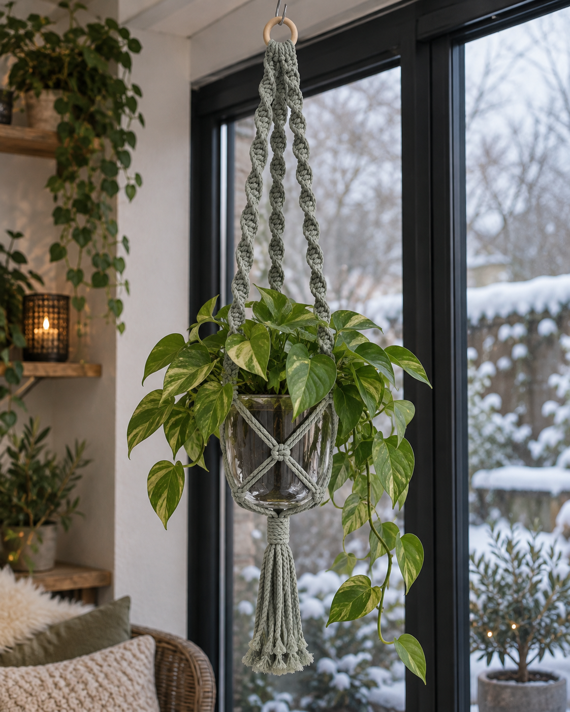 DIY Macramé Pakket Plantenhanger Retro - Eucalyptus - Cafuné 5 mm