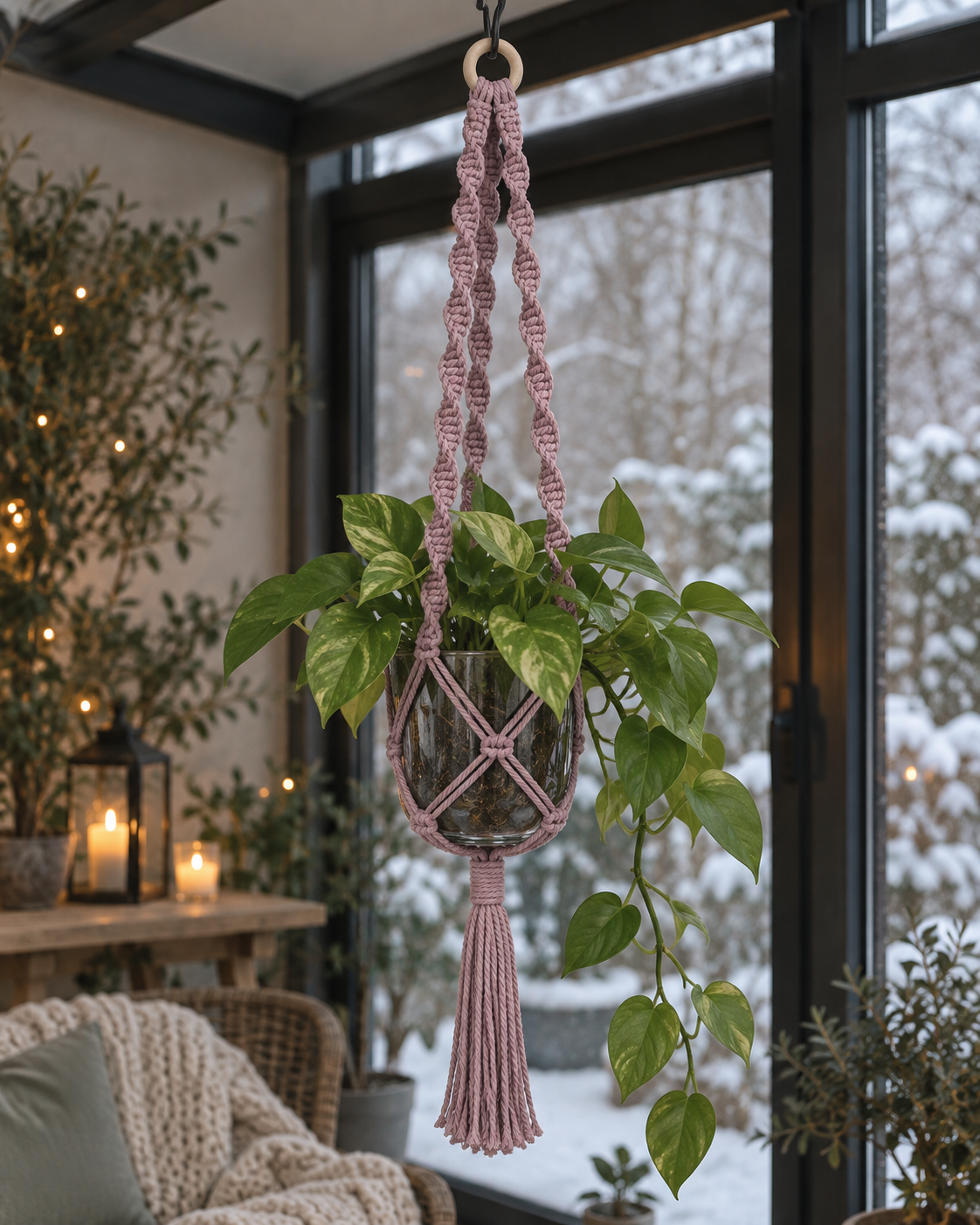 DIY Macramé Pakket Plantenhanger Retro - Lila - Cafuné 5 mm