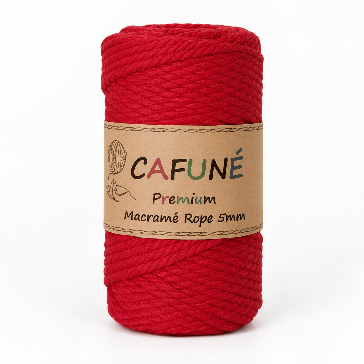 Cafuné Premium Macramé Touw 5mm - Rood