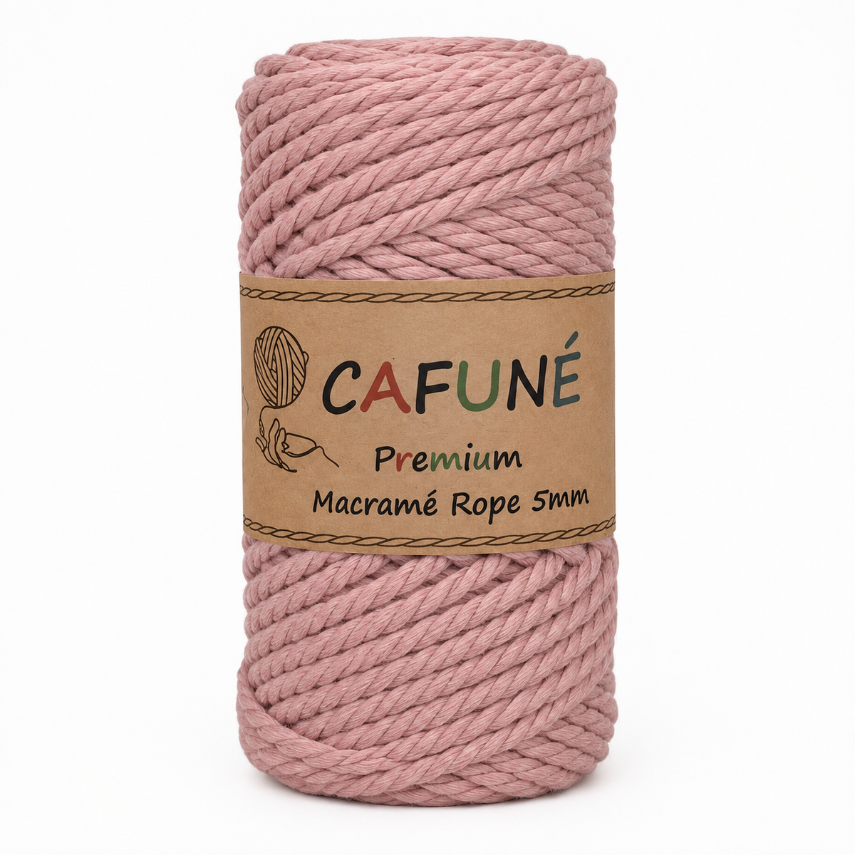 Cafuné Premium Macramé Touw 5mm - Zalmroze