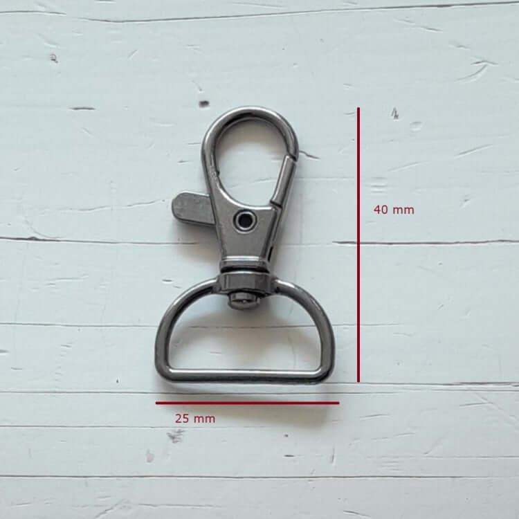 Musketonhaak Zwart Metaal 40x25mm - Hobbygaren