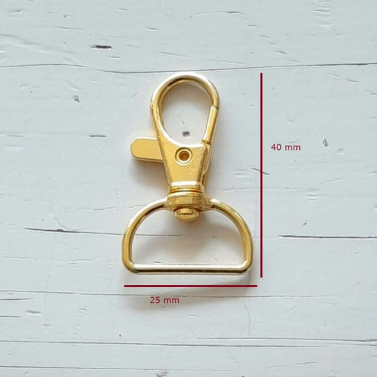 Musketonhaak Goud 40x25mm